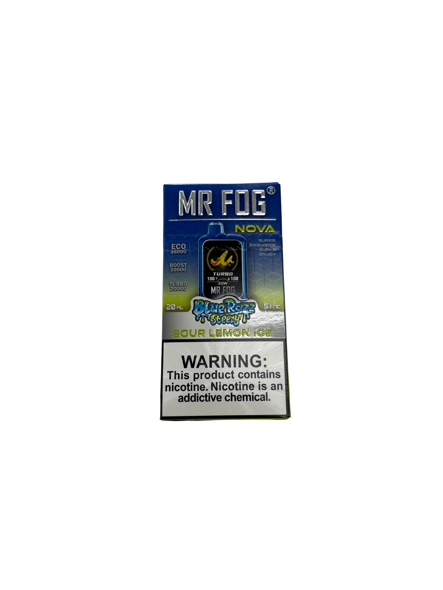 Mr.Fog Sour Lemon Ice 36,000 Puffs BlueRazz Steezy Edition