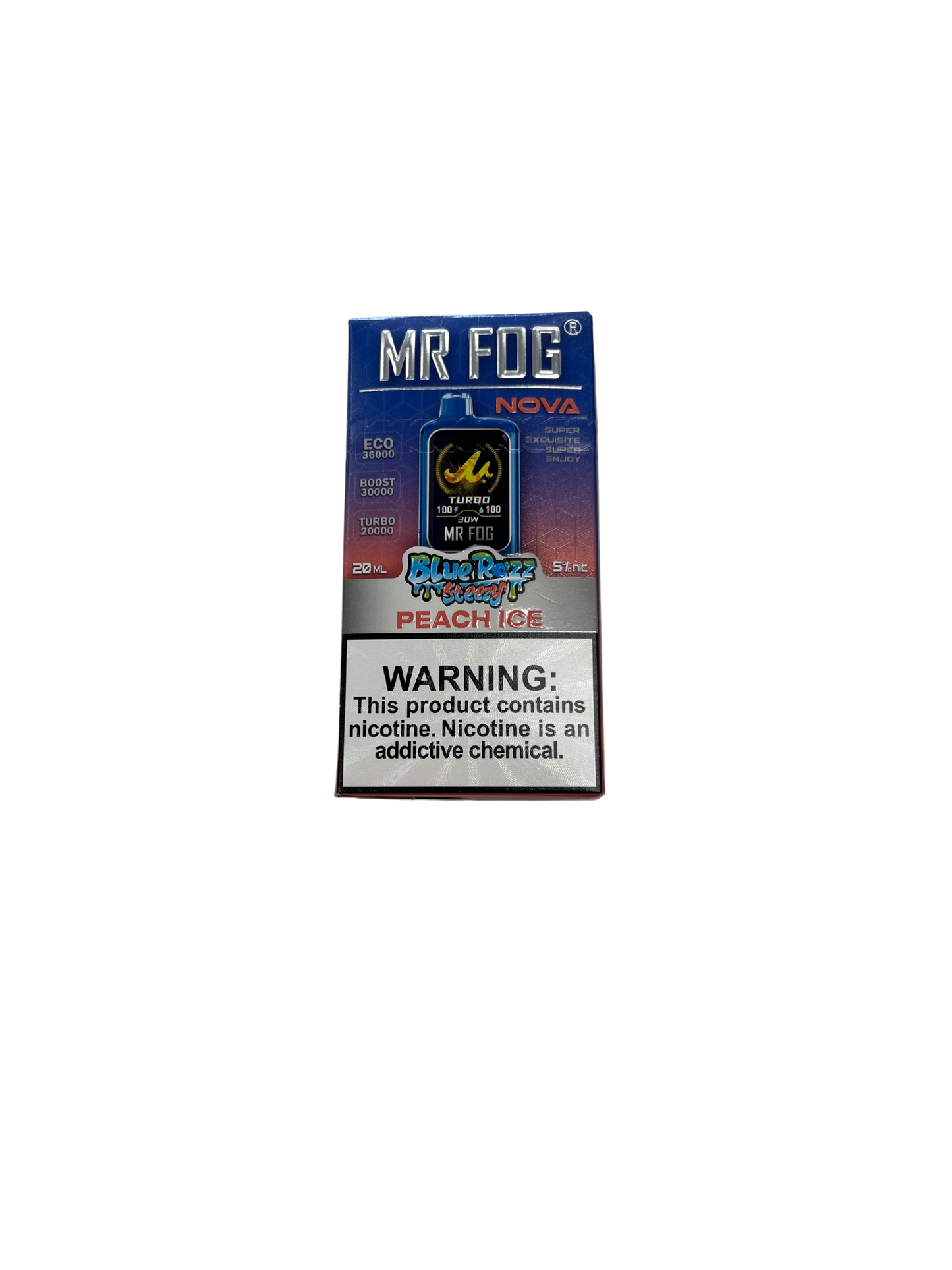 Mr.Fog Peach Ice 36,000 Puffs BlueRazz Steezy Edition