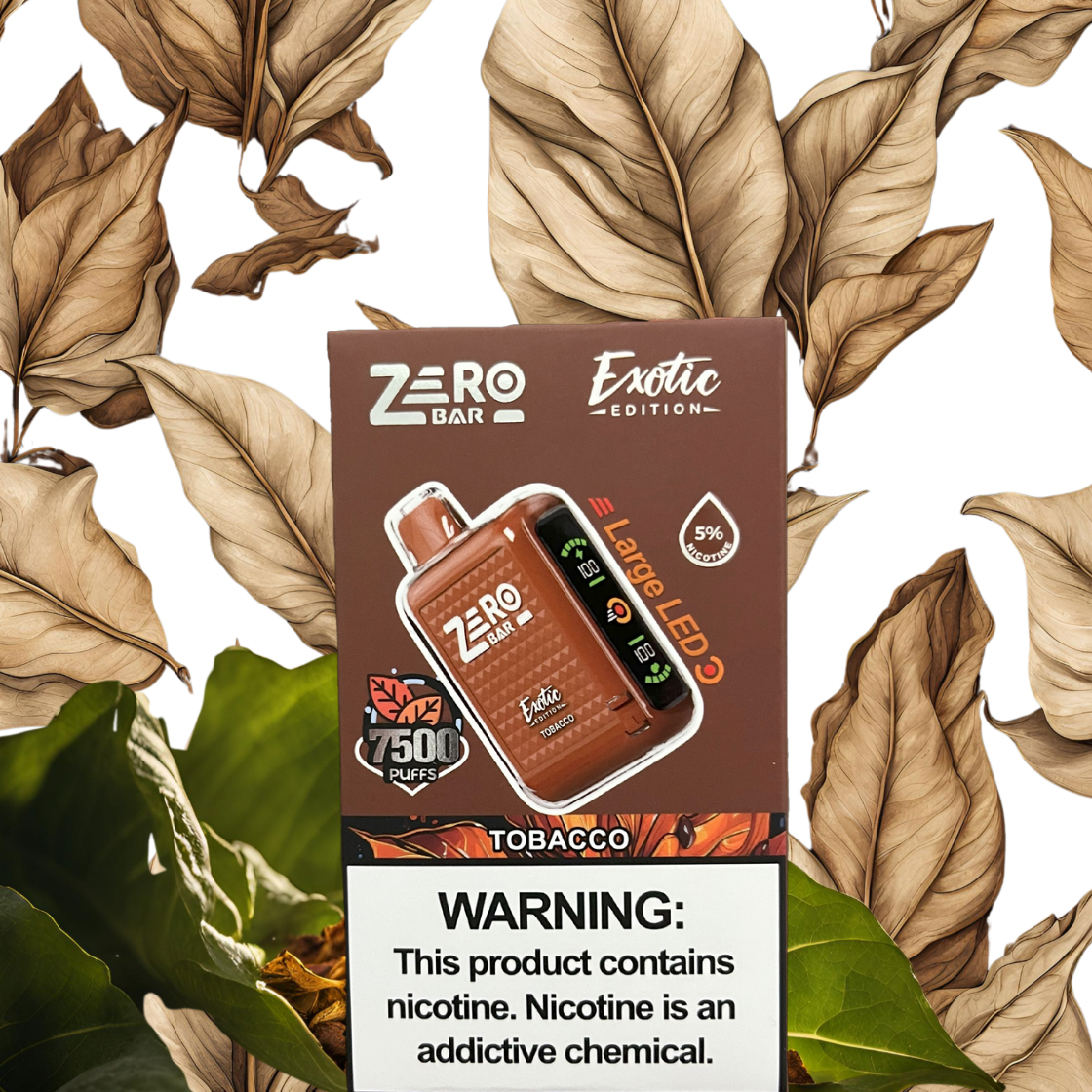Zero Bar 7500 Puffs Tobacco Zero Nicotine