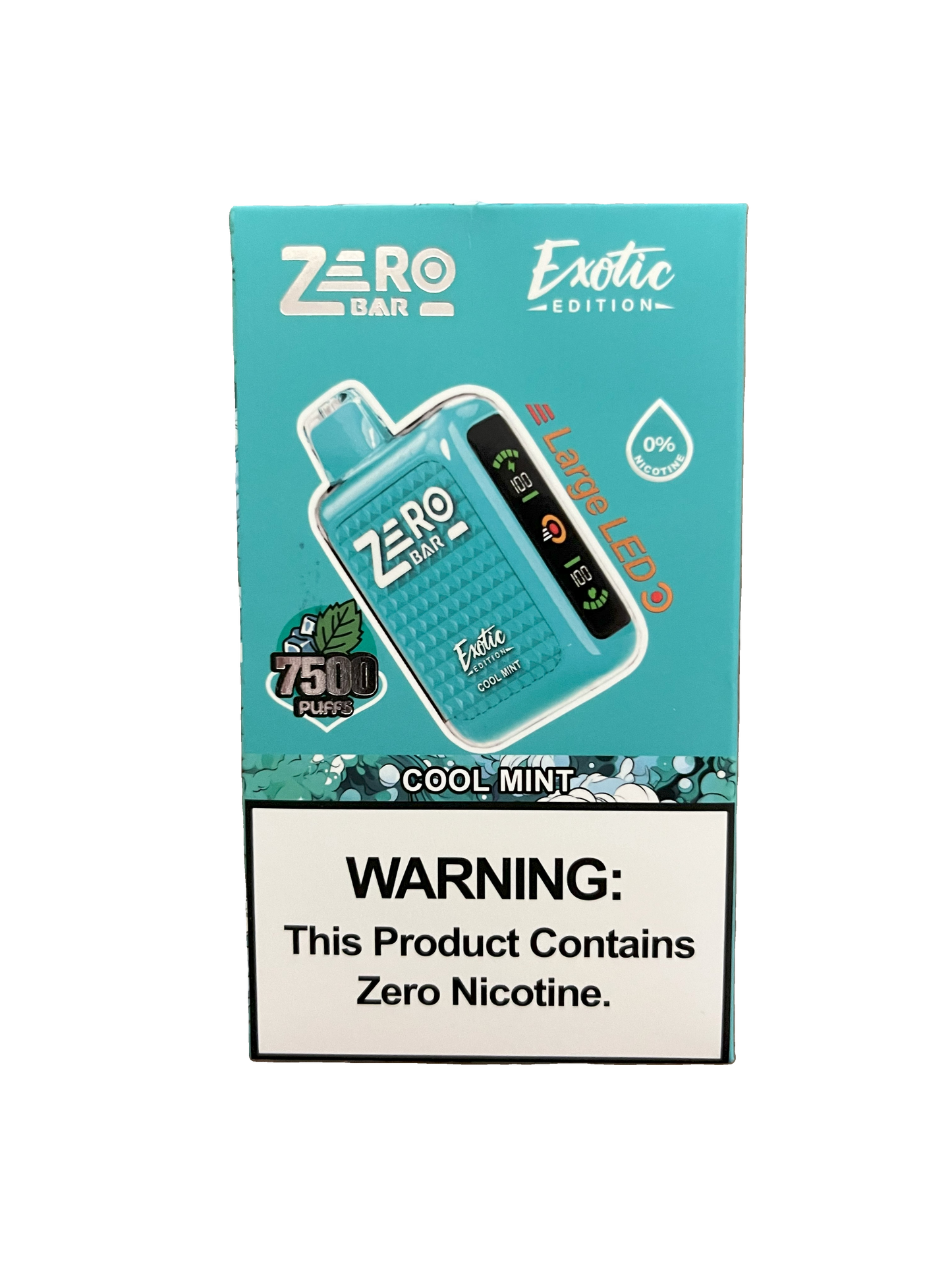 Zero Bar 7500 Puffs Cool Mint Zero Nicotine
