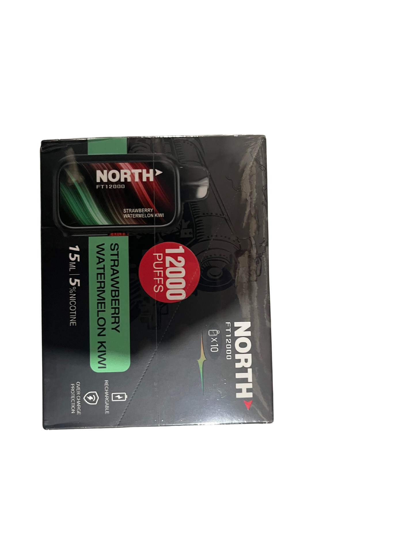 North Strawberry Watermelon Kiwi FT12000 Puffs
