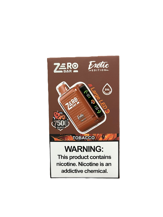 Zero Bar 7500 Puffs Tobacco Zero  Nicotine